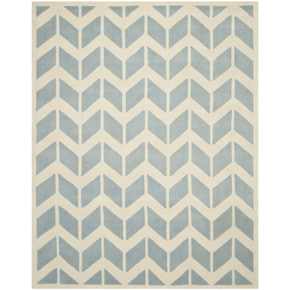 Chatham CHT746 Hand Tufted Area Rug Blue / Ivory 5' X 5'  - Safavieh.