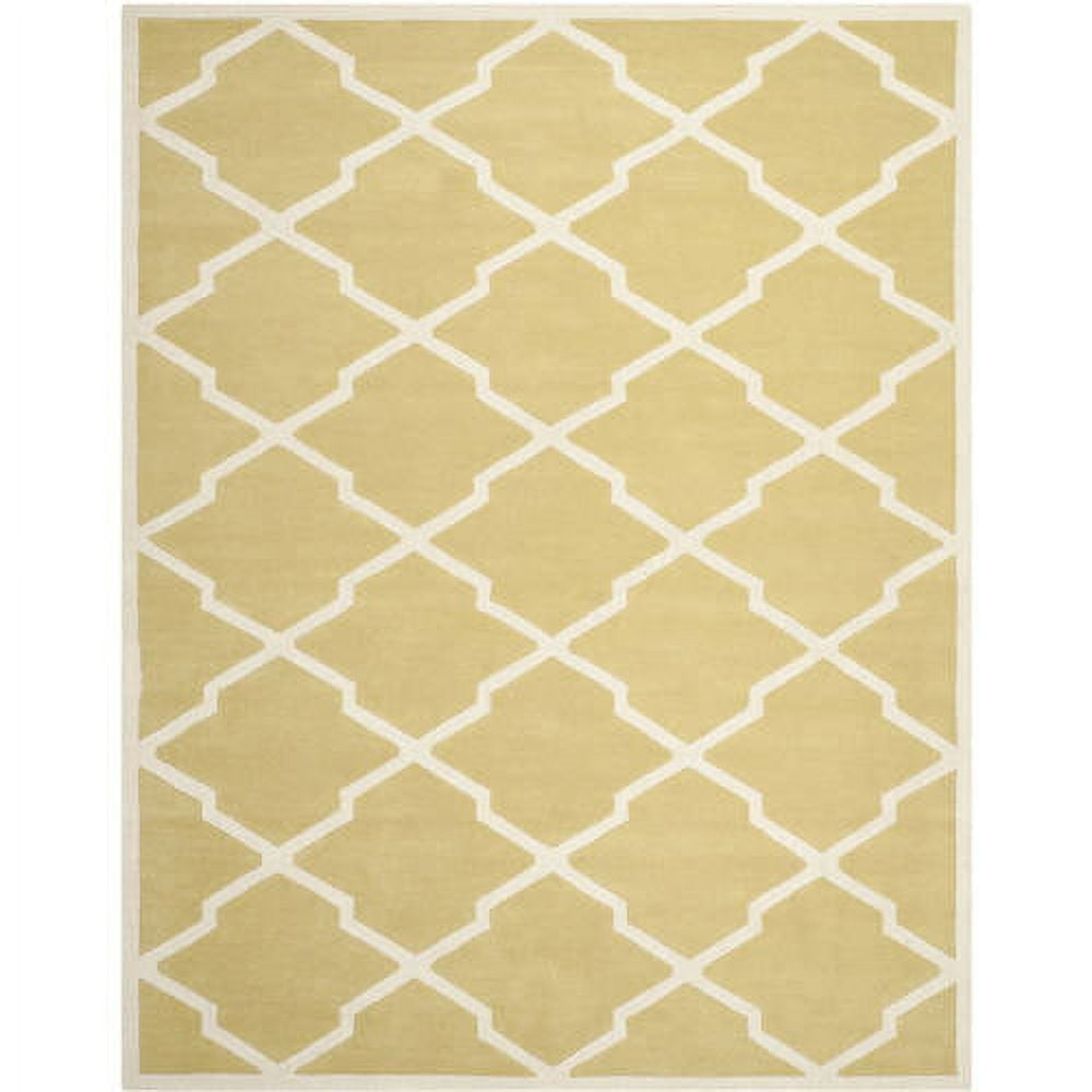 SAFAVIEH Chatham Franklin Geometric Wool Area Rug, Light Gold/Ivory, 8' x 10'