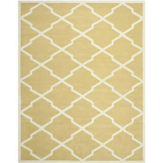 SAFAVIEH Chatham Franklin Geometric Wool Area Rug, Light Gold/Ivory, 8' x 10'