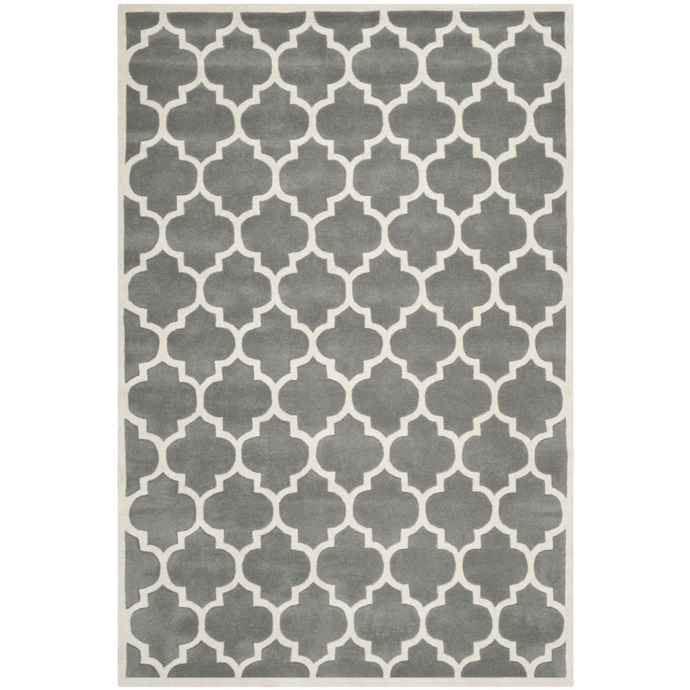 Safavieh CHATHAM, DARK GREY / IVORY, 5' X 8', Area Rug, CHT734D-5