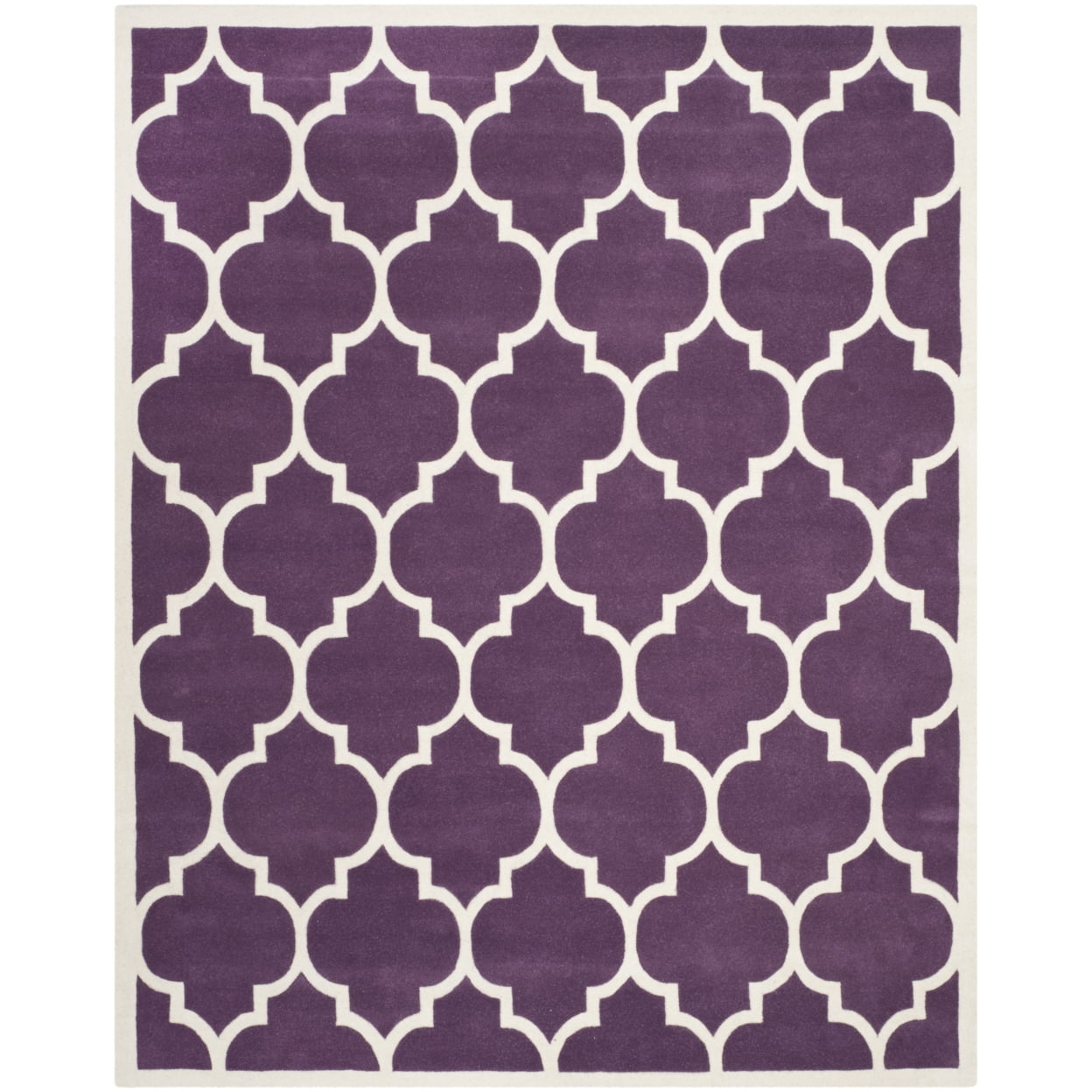 SAFAVIEH Chatham Gavin Geometric Wool Area Rug, Purple/Ivory, 4' x 6'