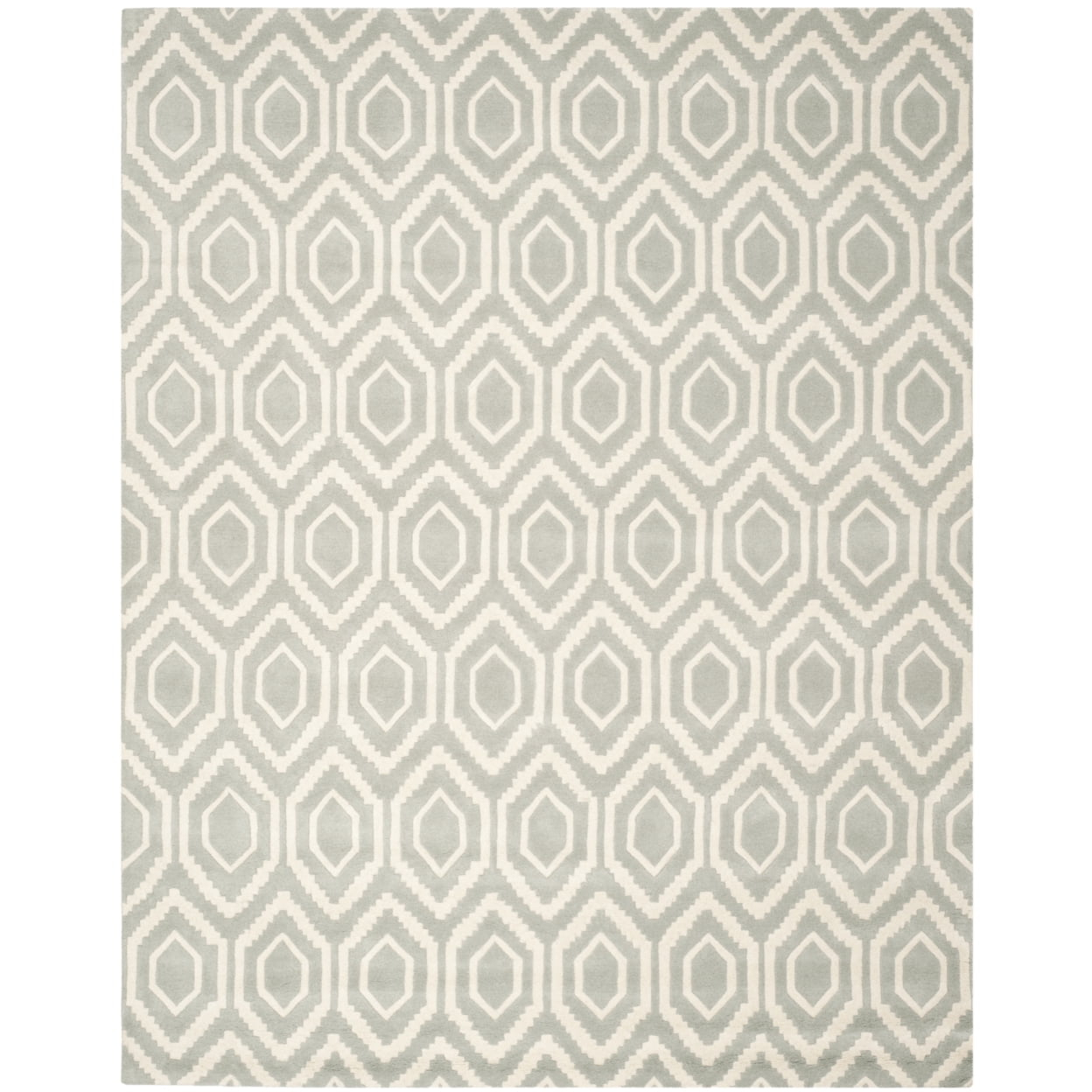 SAFAVIEH Chatham Graham Geometric Wool Area Rug, Grey/Ivory, 5' x 5' Square