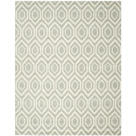 SAFAVIEH Chatham Graham Geometric Wool Area Rug, Grey/Ivory, 5' x 5' Square