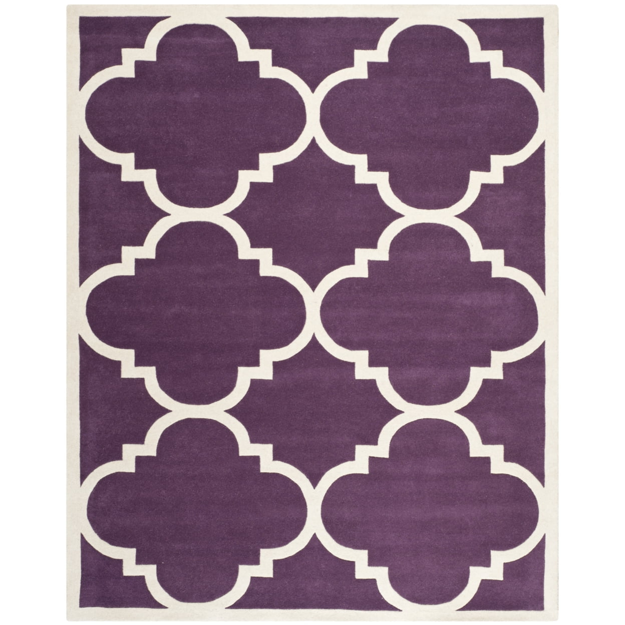 SAFAVIEH Chatham Hayden Geometric Wool Area Rug, Purple/Ivory, 5' x 8'