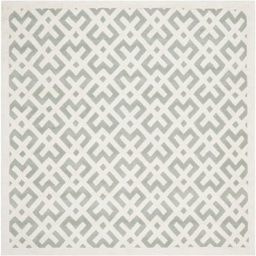 SAFAVIEH Chatham Jackson Geometric Wool Area Rug, Grey/Ivory, 7' x 7' Square
