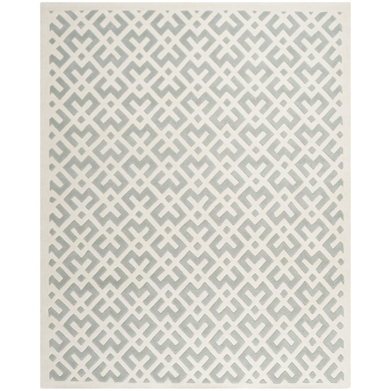 SAFAVIEH Chatham Jackson Geometric Wool Area Rug, Grey/Ivory, 8' x 10'