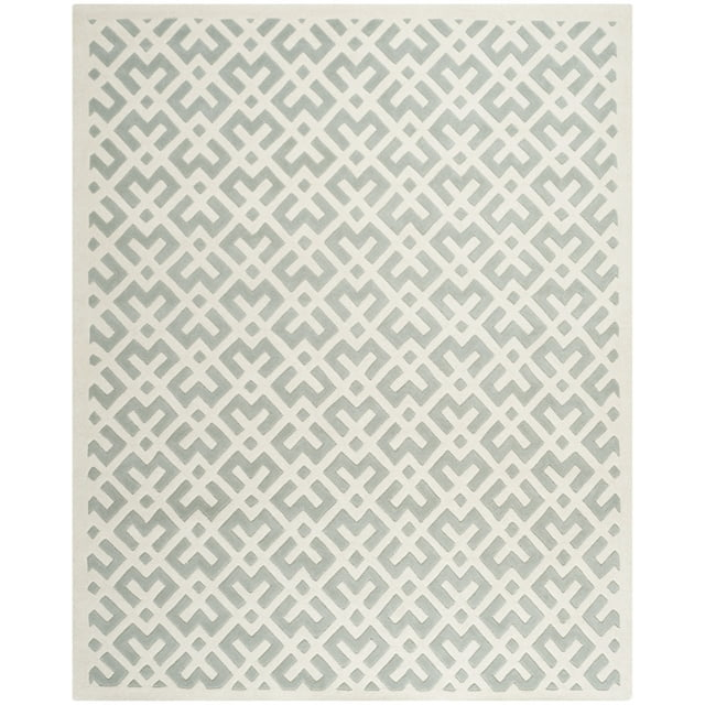 SAFAVIEH Chatham Jackson Geometric Wool Area Rug, Grey/Ivory, 8' x 10'