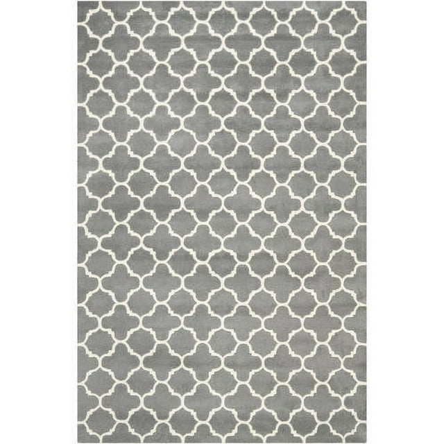 SAFAVIEH Chatham Jacob Geometric Wool Area Rug, Dark Grey/Ivory, 3' x 5'