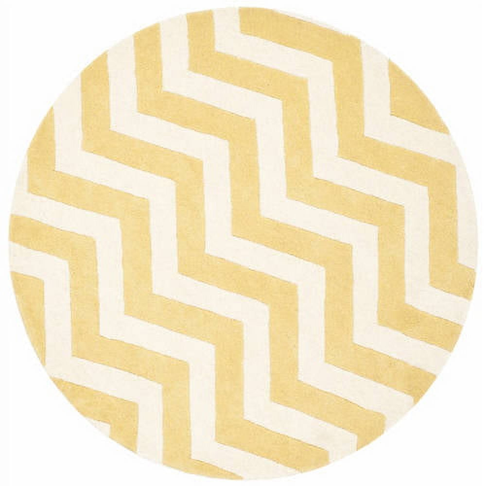 Chatham CHT715 Tufted Indoor Area Rug - Light Gold/Ivory - 5'x5' - Safavieh