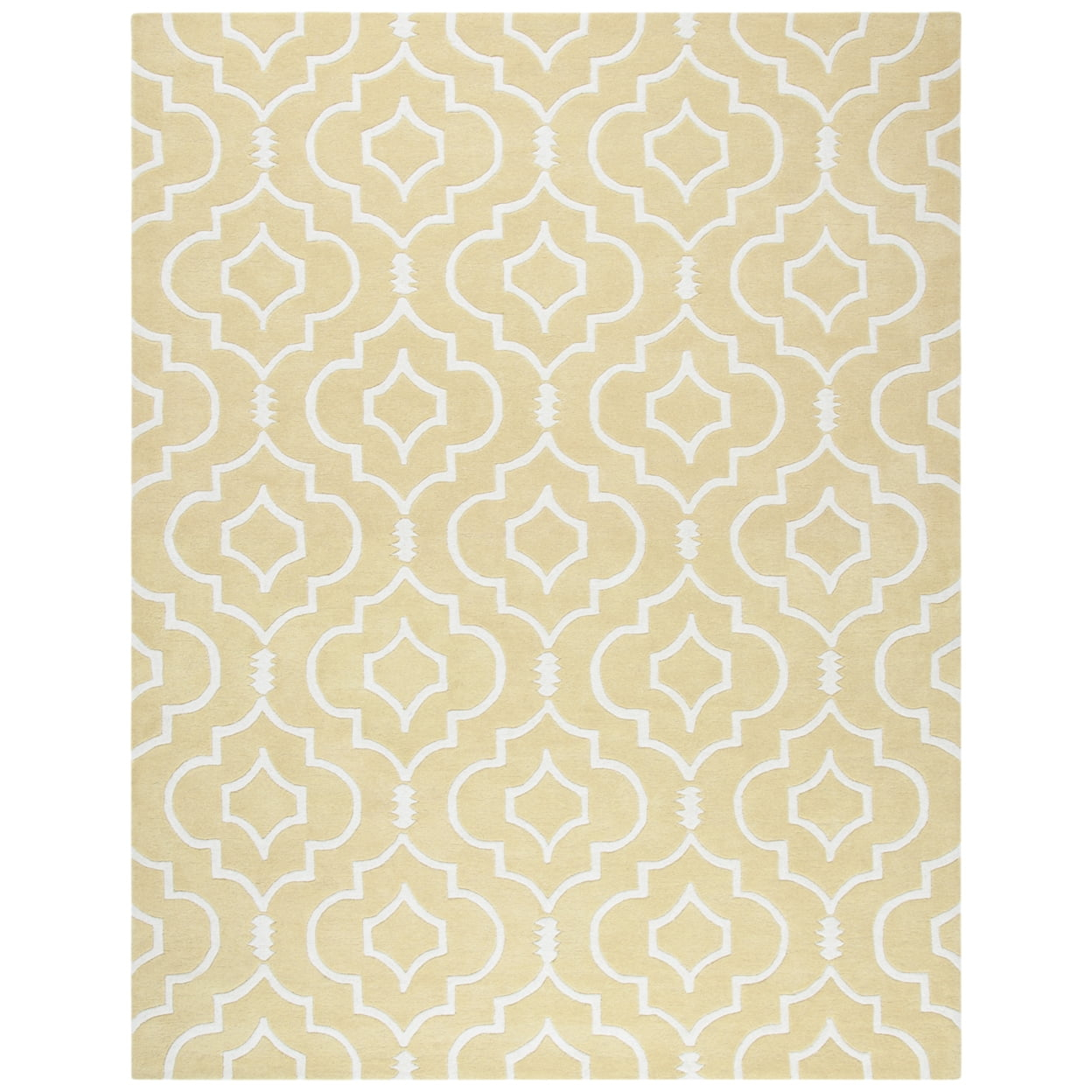 SAFAVIEH Chatham Xanthia Geometric Wool Area Rug, Light Gold/Ivory, 8' x 10'