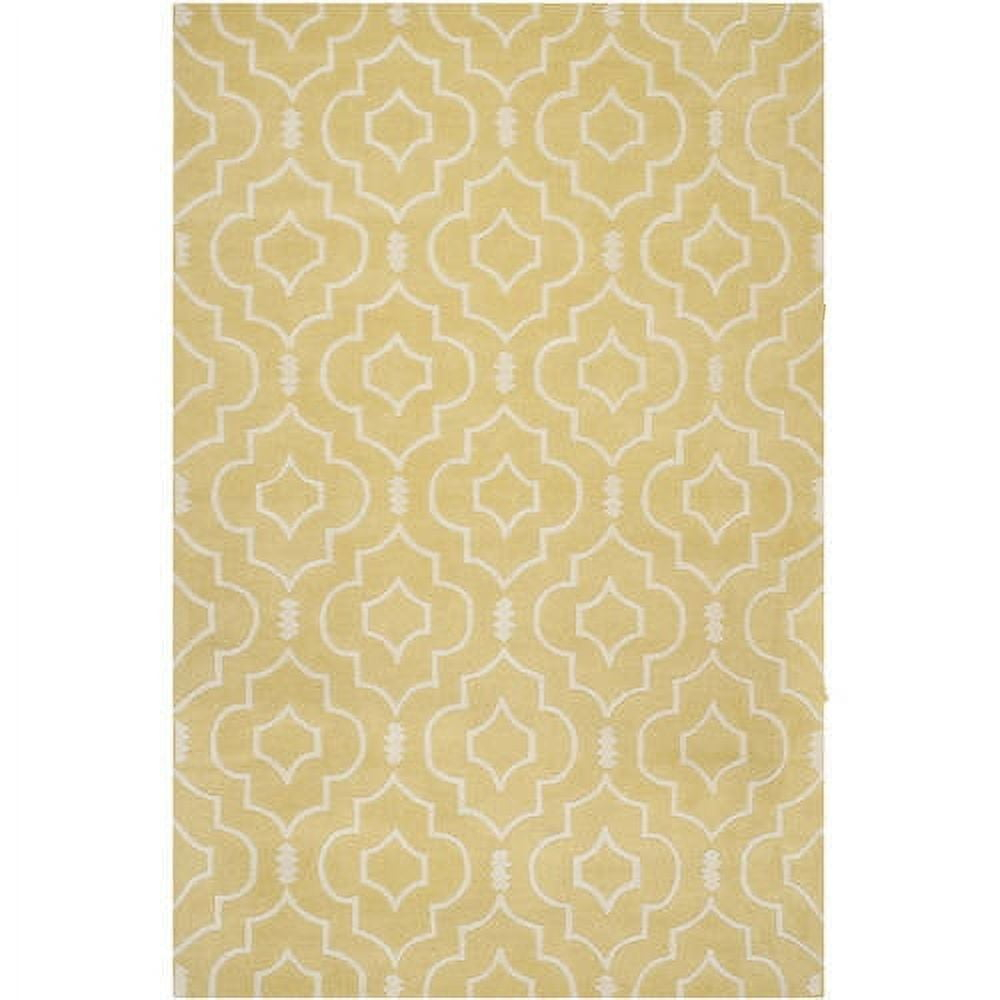 SAFAVIEH Chatham Xanthia Geometric Wool Area Rug, Light Gold/Ivory, 8' x 10'