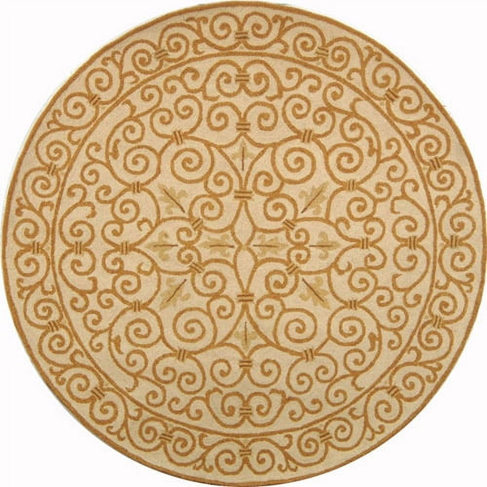 SAFAVIEH Chelsea Aragon Geometric Borders Wool Area Rug, Ivory/Gold, 6' x 9'