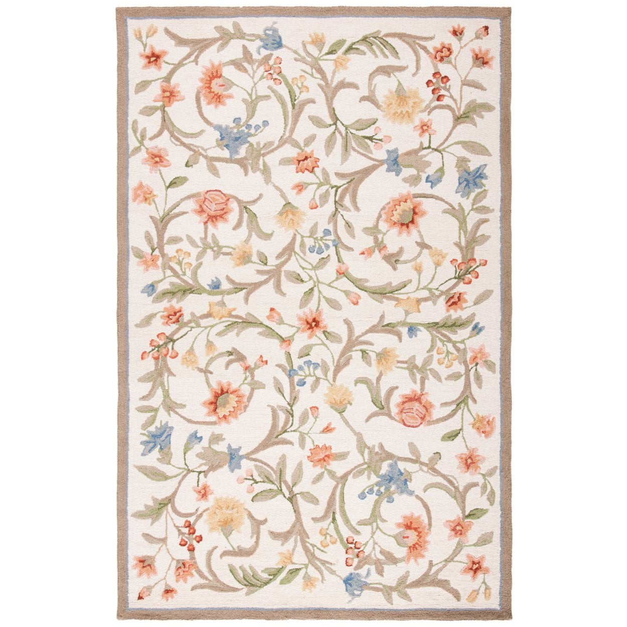 SAFAVIEH Chelsea Baxter Bordered Wool Area Rug, Ivory, 10' x 14'