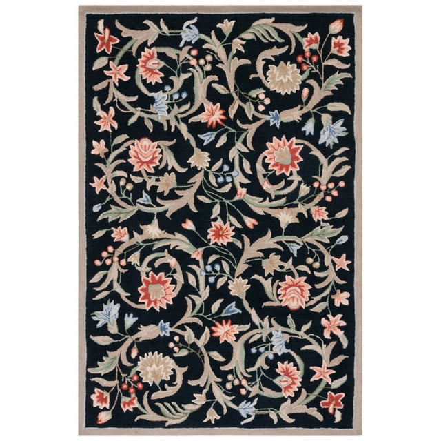 Chelsea HK248B Power Loomed Area Rug - Black - 5'3"x8'3" - Safavieh.