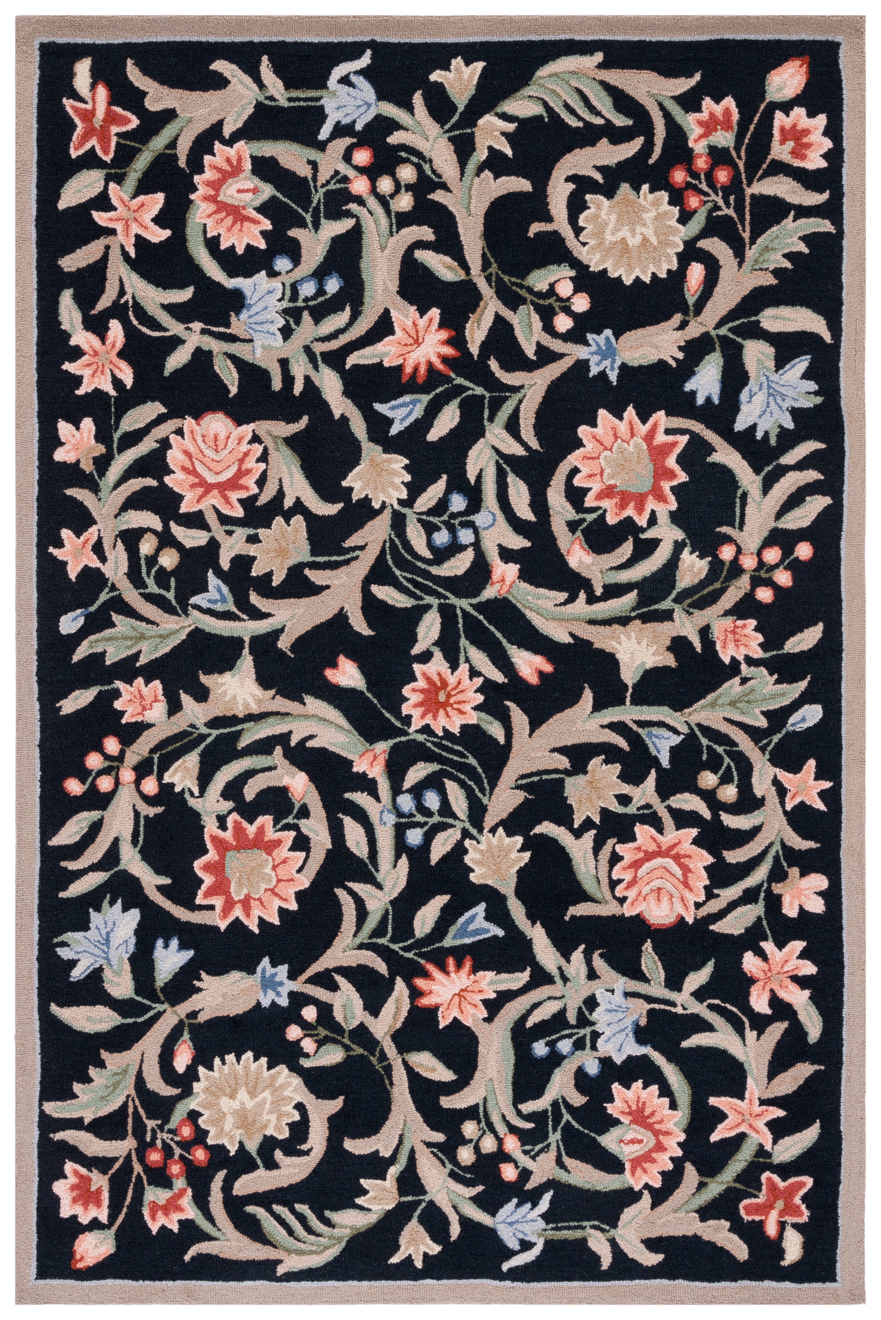 Chelsea HK248B Power Loomed Area Rug - Black - 5'3"x8'3" - Safavieh.