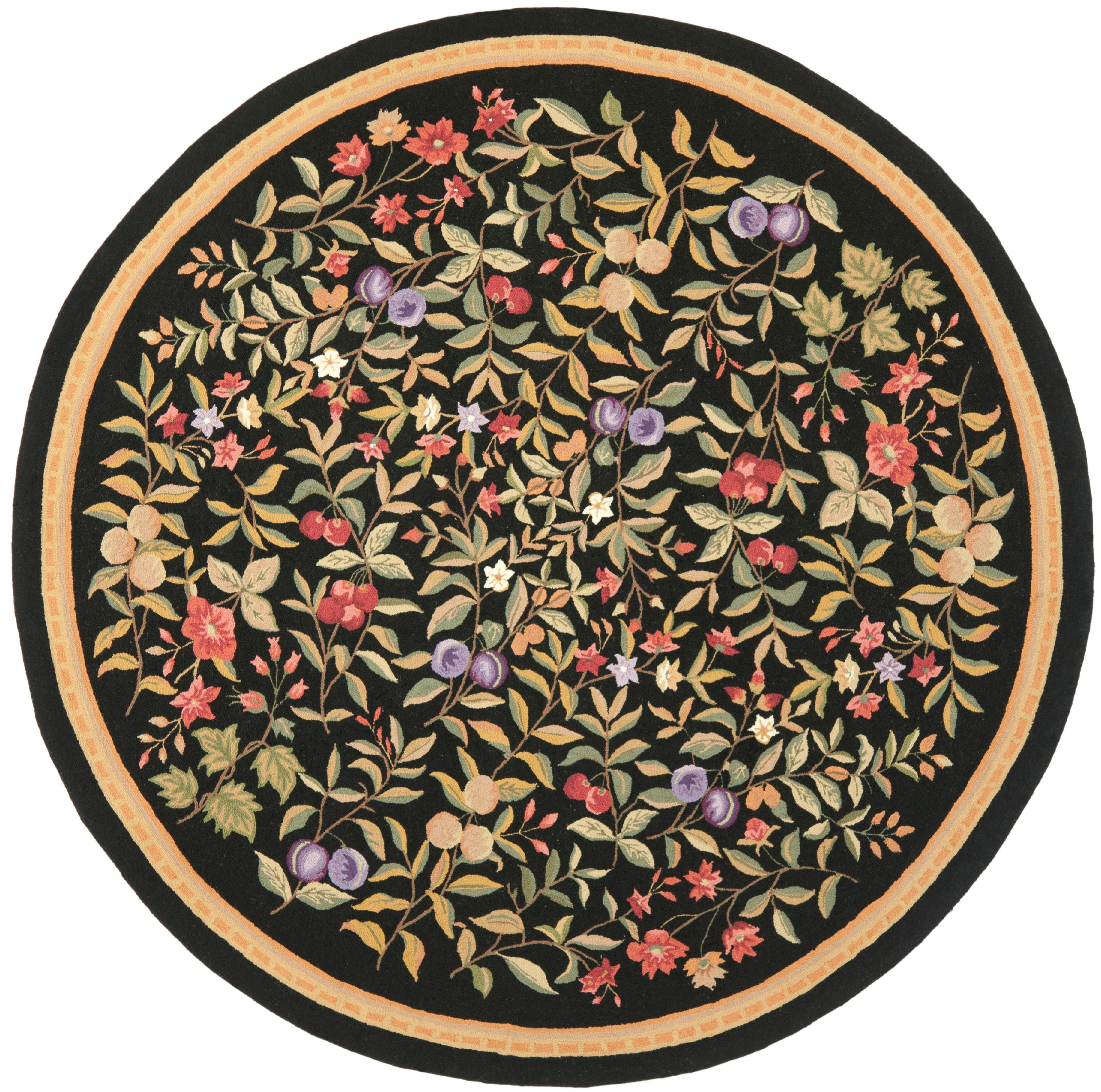 Chelsea HK210 Hand Hooked Area Rug - Black - 8' round - Safavieh.