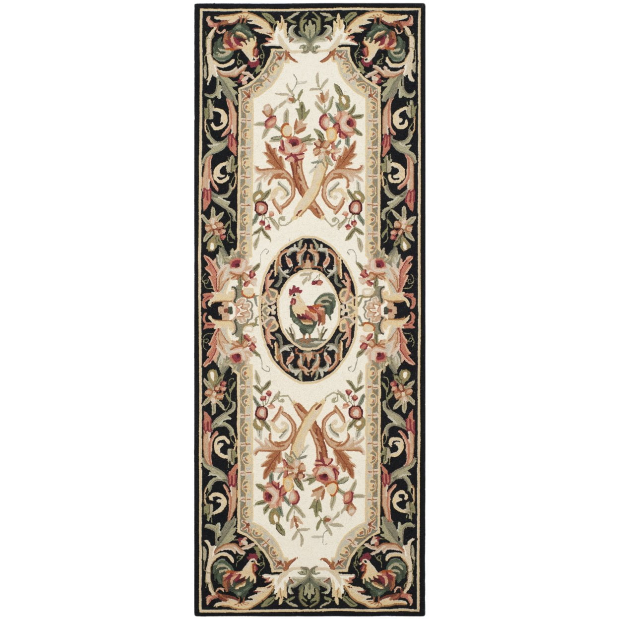 Chelsea HK48 Hand Hooked Accent Rug - Ivory/Black - 1'8"x2'6" - Safavieh.