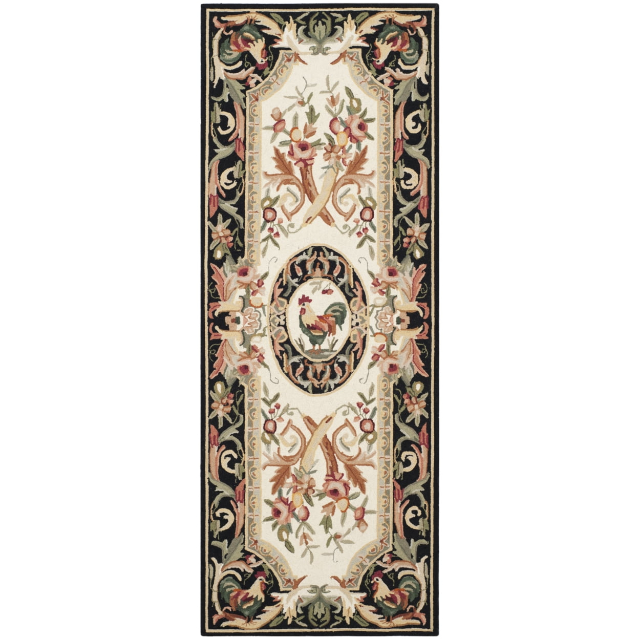 Chelsea HK48 Hand Hooked Accent Rug - Ivory/Black - 2'9"x4'9" - Safavieh.