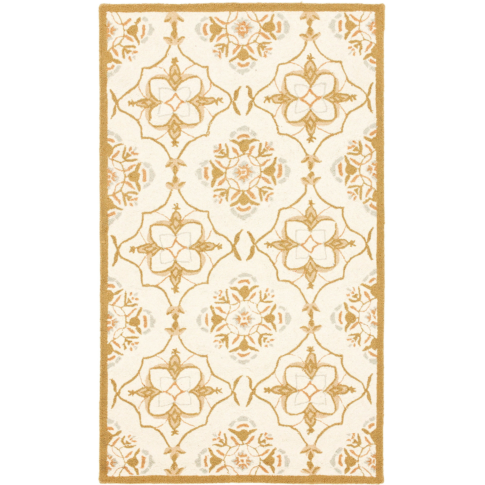 SAFAVIEH Chelsea Jamison Geometric Wool Area Rug, Ivory/Green, 2'9" x 4'9"