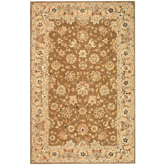 SAFAVIEH Chelsea Alfombra Kaeden de Lana Floral, Marrón/marfil, 3'9" x 5'9"