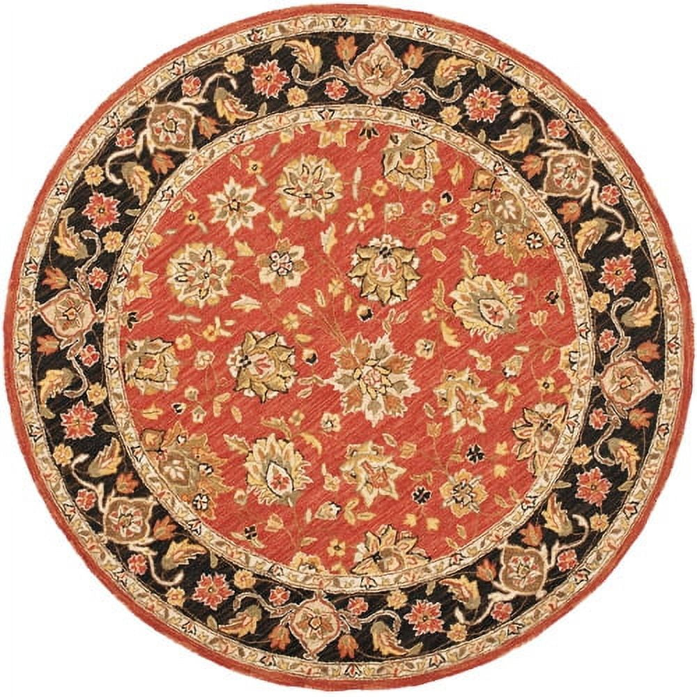 SAFAVIEH Chelsea Kaeden Floral Wool Area Rug, Rose/Black, 3'9" x 5'9"