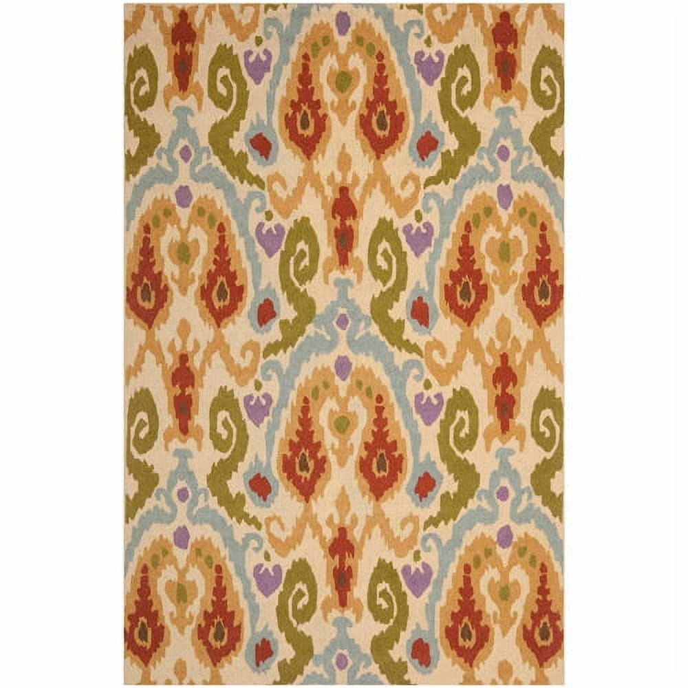 SAFAVIEH Chelsea Landen Southwestern Wool Area Rug, Ivory/Multi, 6' x 9'