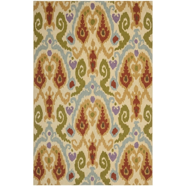 SAFAVIEH Chelsea Landen Southwestern Wool Area Rug, Ivory/Multi, 7'9" x 9'9"