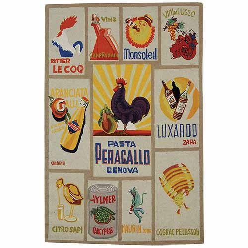 SAFAVIEH Chelsea Vintage Rooster Wool Area Rug, Ivory, 3'9" x 5'9"