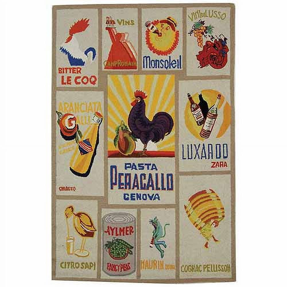 SAFAVIEH Chelsea Vintage Rooster Wool Area Rug, Ivory, 3'9" x 5'9"