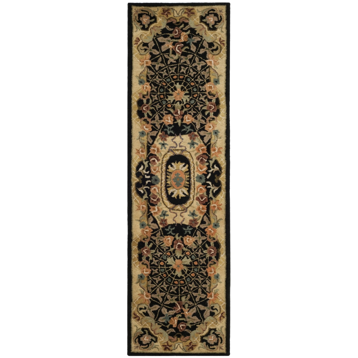 Classic CL304 Hand Tufted Runner Rug - Black/Gold - 2'3"x12' - Safavieh.