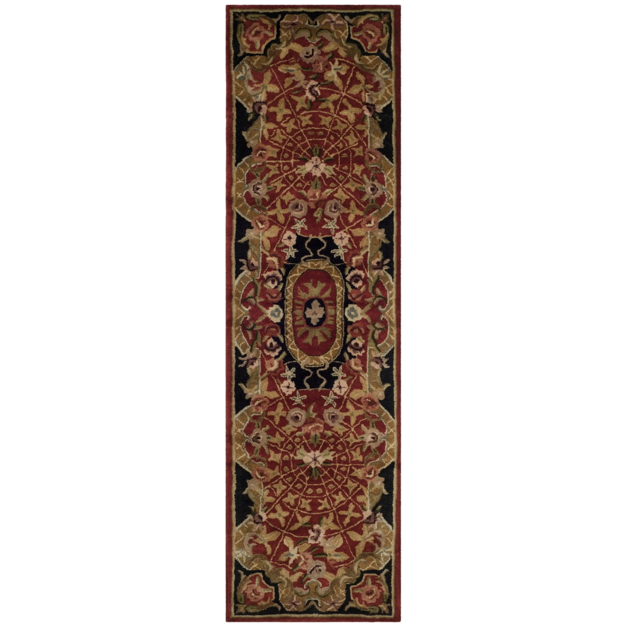 Classic CL304 Hand Tufted Runner Rug - Burgundy/Black - 2'3"x10' - Safavieh.