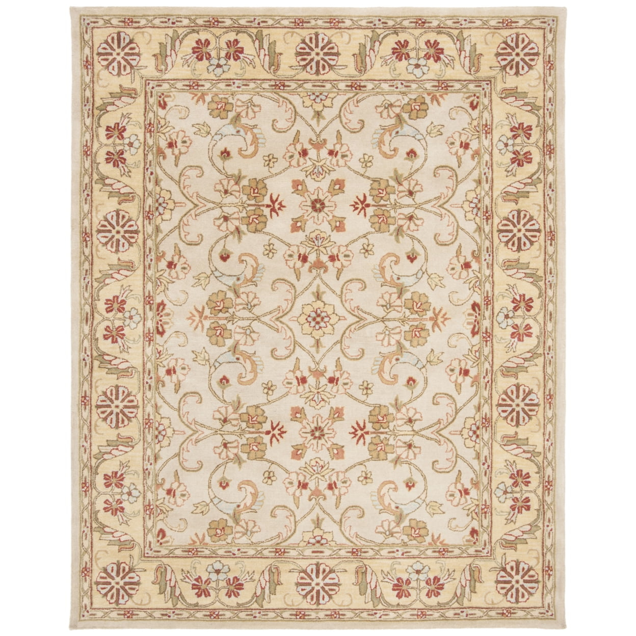 SAFAVIEH Classic Chedomir Floral Wool Area Rug, Gold/Cola, 2'3" x 4'
