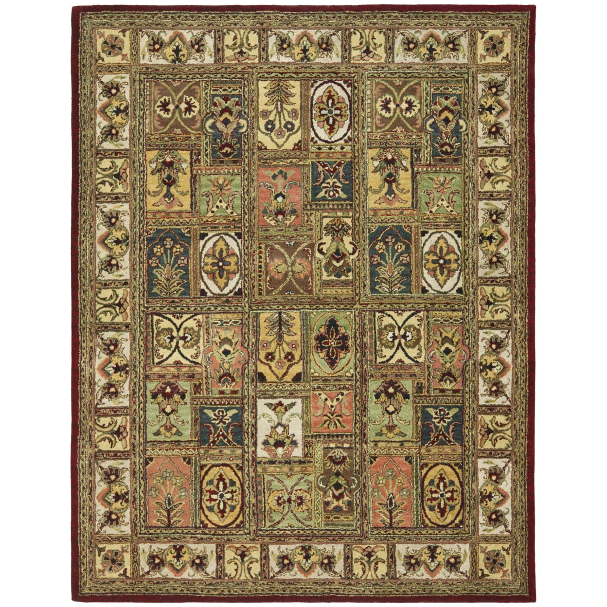 SAFAVIEH Classic Clotilda Floral Geometric Wool Runner Rug, Multi, 2'3" x 12'