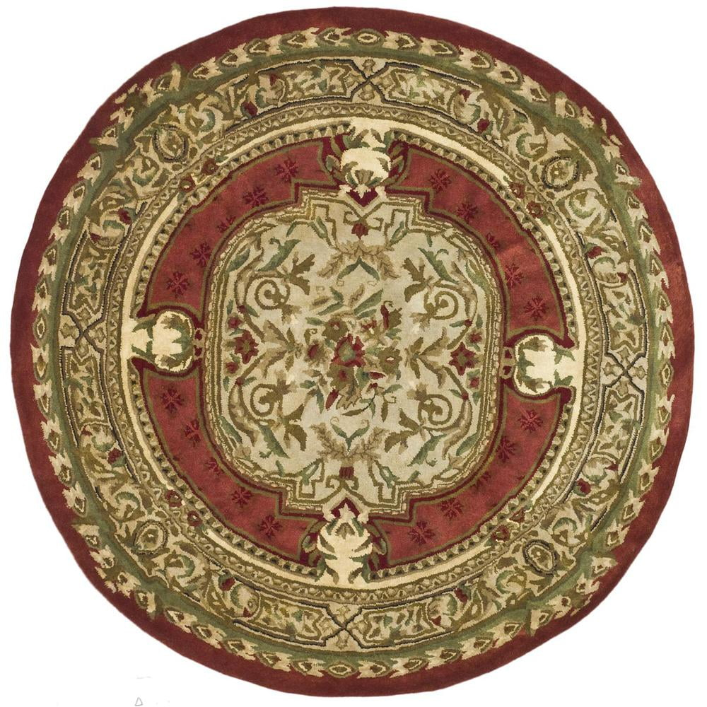 SAFAVIEH Classic Flanagan Oriental Wool Area Rug, Burgundy, 5' x 5' Round