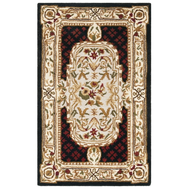 SAFAVIEH Classic Flanagan Oriental Wool Area Rug, Black, 4' x 6'