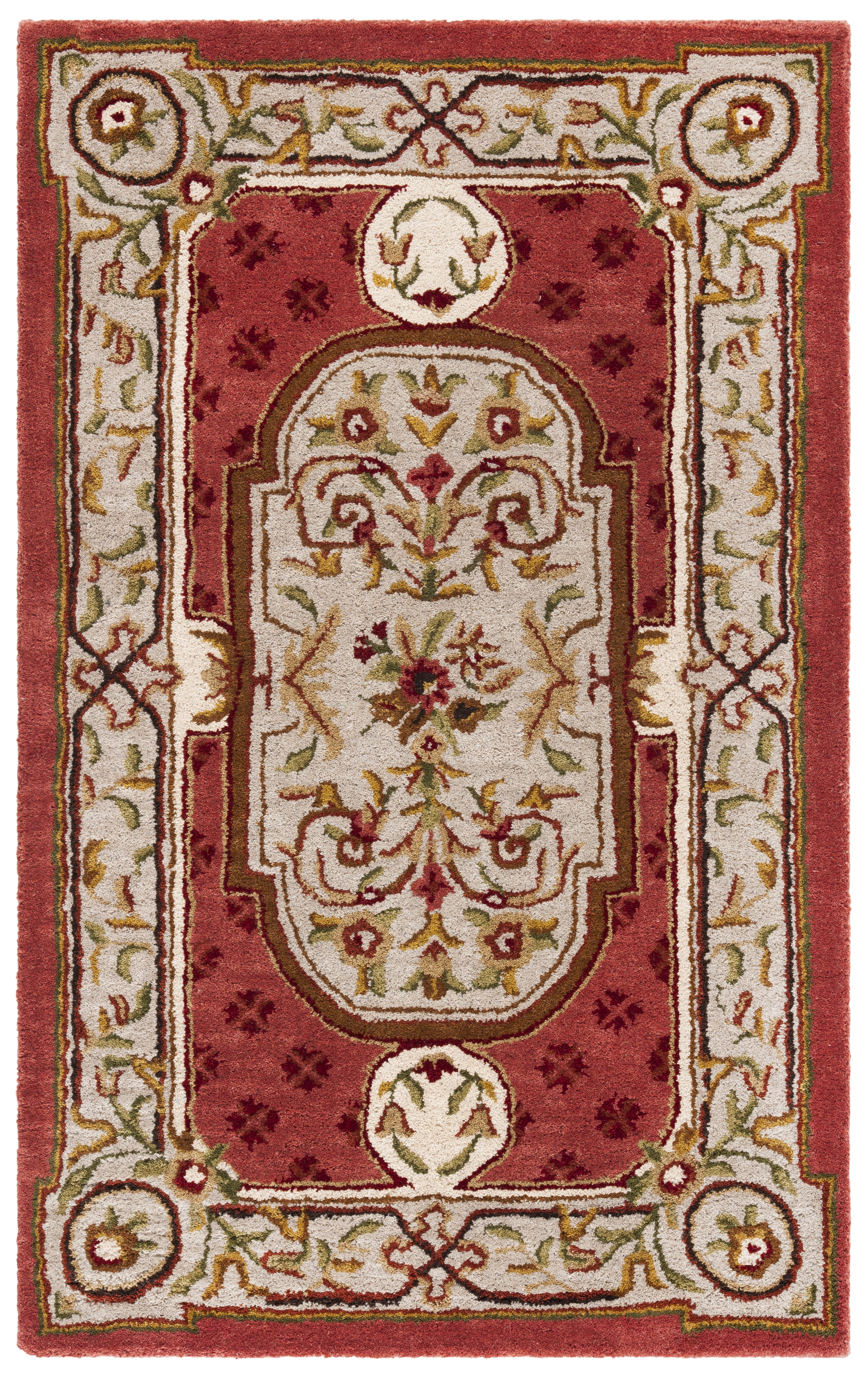 SAFAVIEH Classic Flanagan Oriental Wool Area Rug, Burgundy, 3' x 5'
