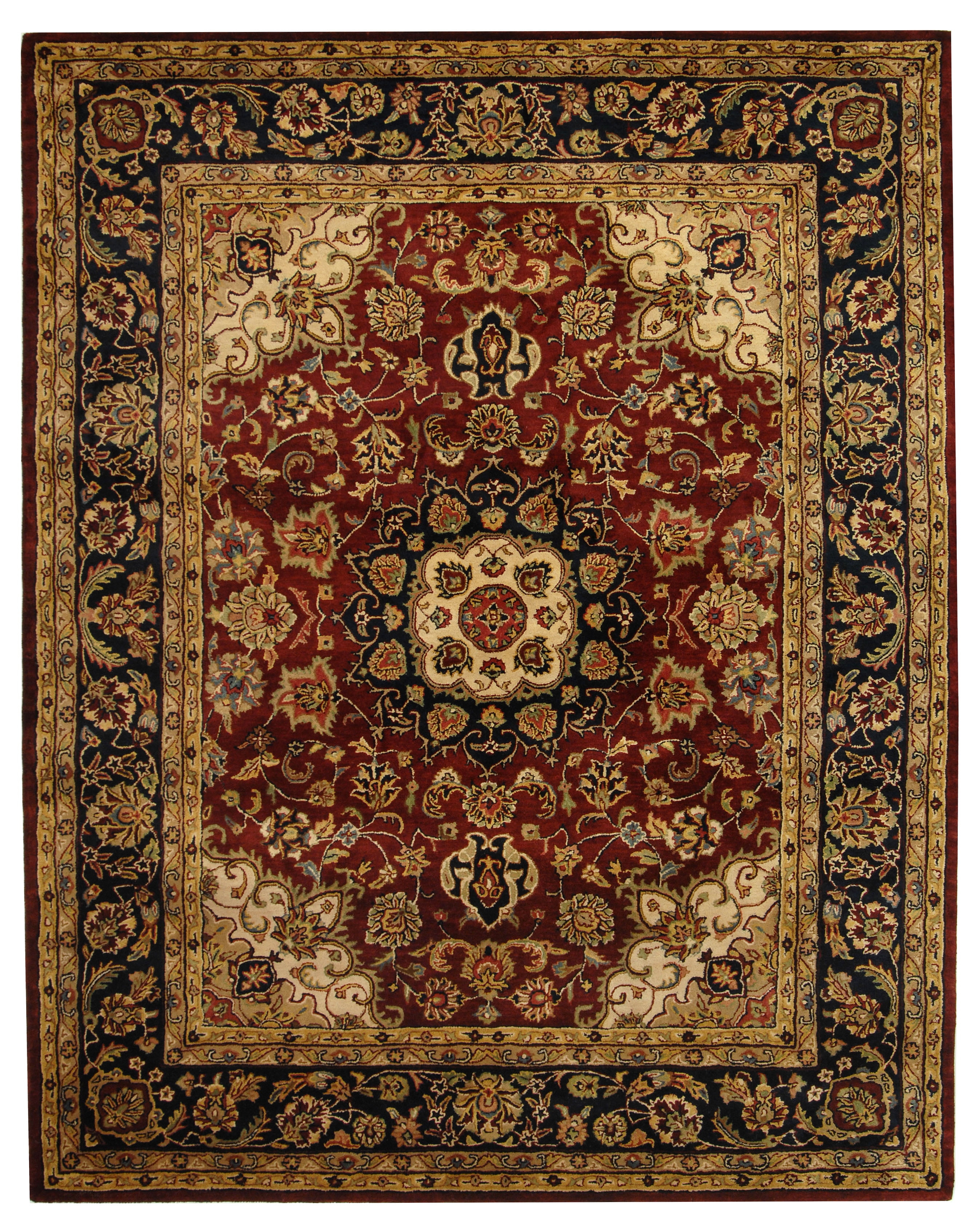 SAFAVIEH Classic Kennet Traditional Wool Area Rug, Burgundy/Navy, 9'6" x 13'6"