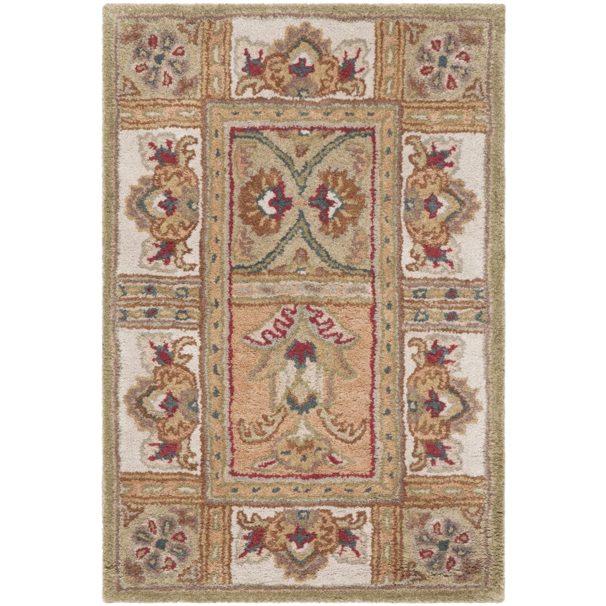 SAFAVIEH Classic Mordikai Abstract Wool Area Rug, Sage/Multi, 2' x 3'