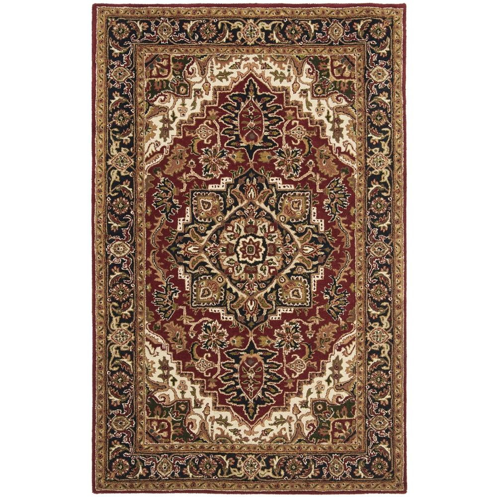 SAFAVIEH Classic Roderick Traditional Wool Area Rug, Red/Navy, 6' x 9'