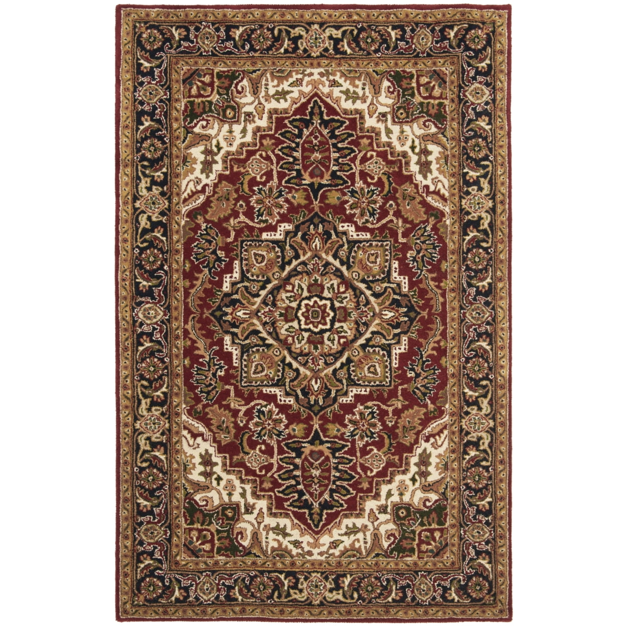 Classic CL763 Hand Tufted Area Rug - Red/Navy - 7'6"x9'6" Oval - Safavieh.