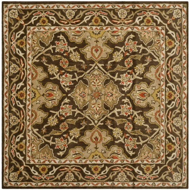 SAFAVIEH Classic Roxanne Oriental Wool Area Rug, Brown, 6' x 6' Square