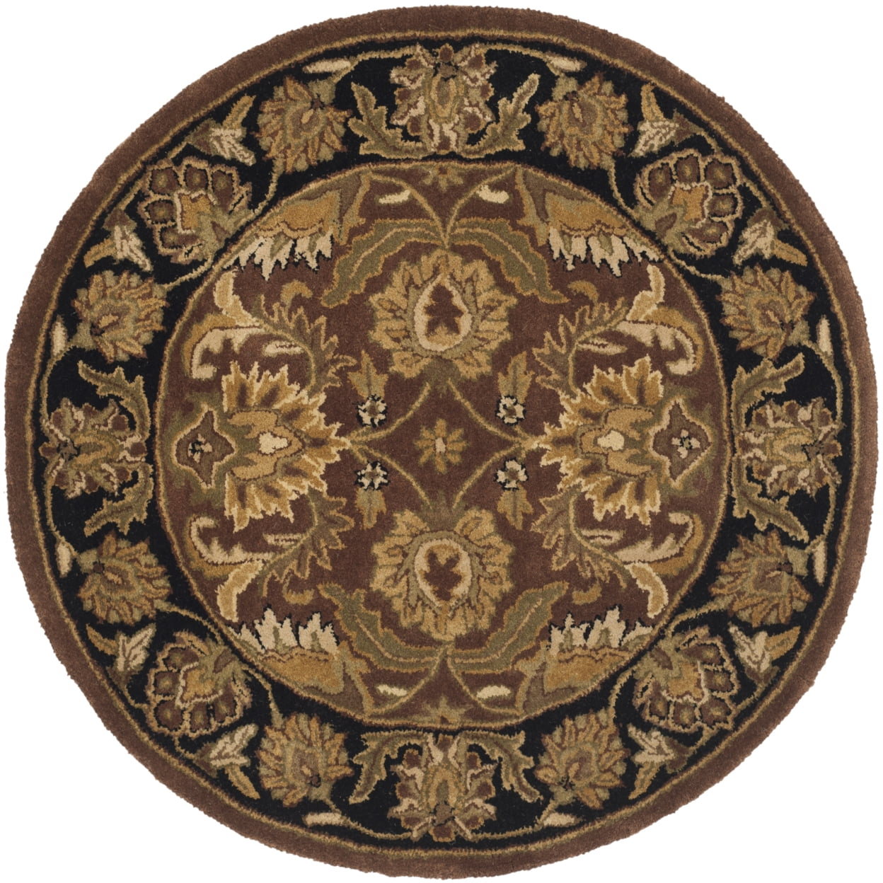 SAFAVIEH Classic Shanelle Traditional Wool Area Rug, Rust/Black, 6' x 6' Round