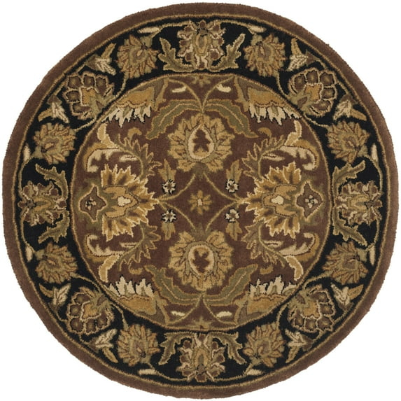 SAFAVIEH Classic Shanelle Traditional Wool Area Rug, Rust/Black, 6' x 6' Round