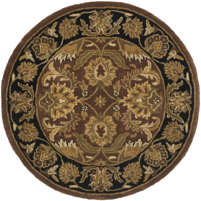 SAFAVIEH Classic Shanelle Traditional Wool Area Rug, Rust/Black, 6' x 6' Round