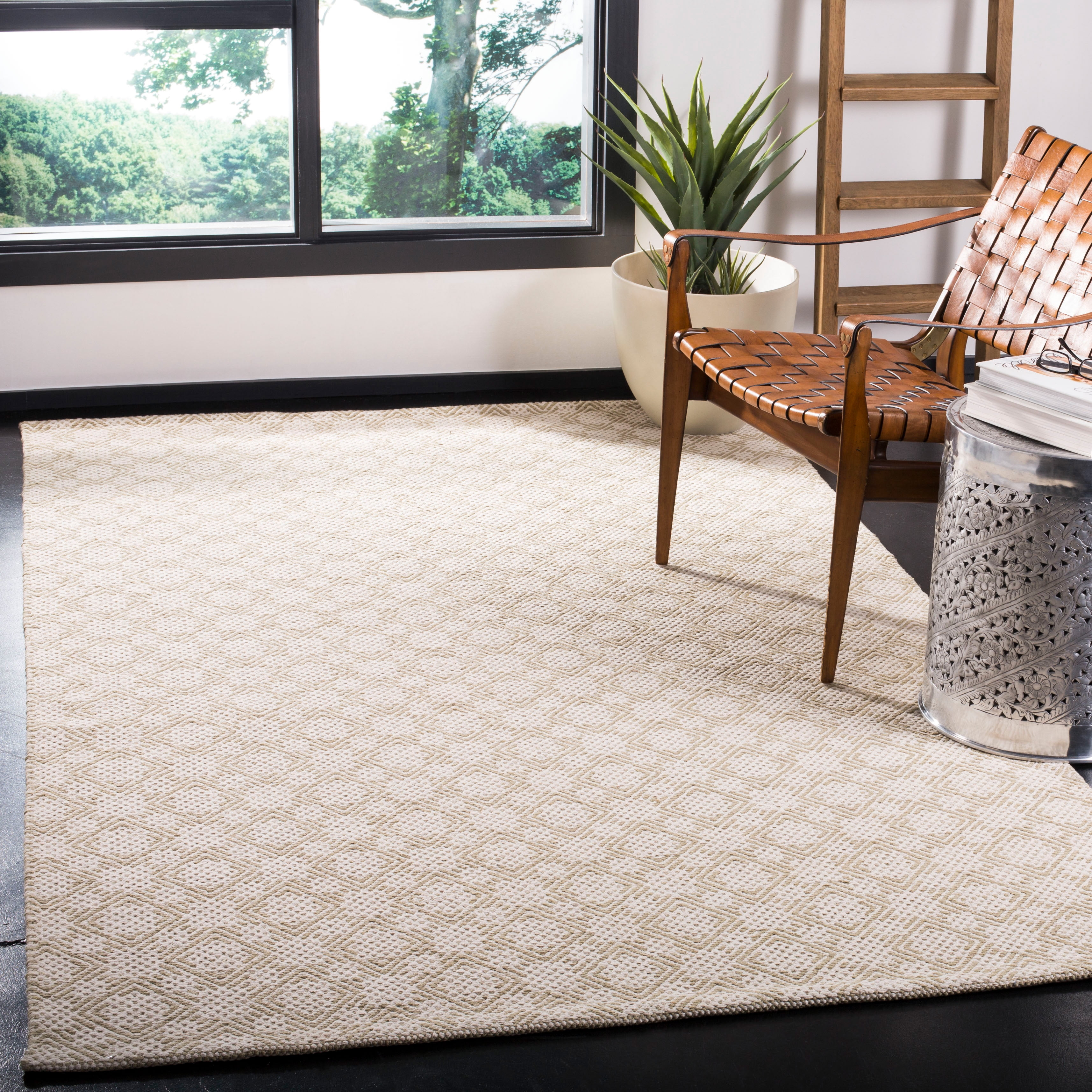 SAFAVIEH Cotton Kilim KLC222C Handwoven Beige / Ivory Rug