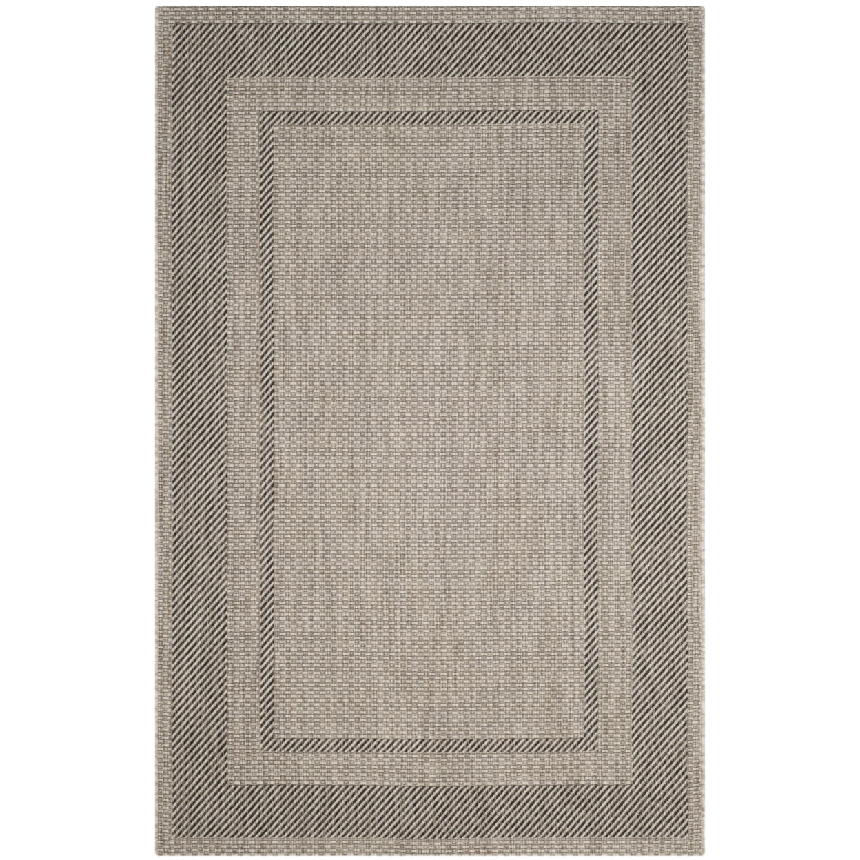 Courtyard CY8477 Power Loomed Indoor/Outdoor Area Rug - Beige/Black - 5'3"x7'7" - Safavieh.