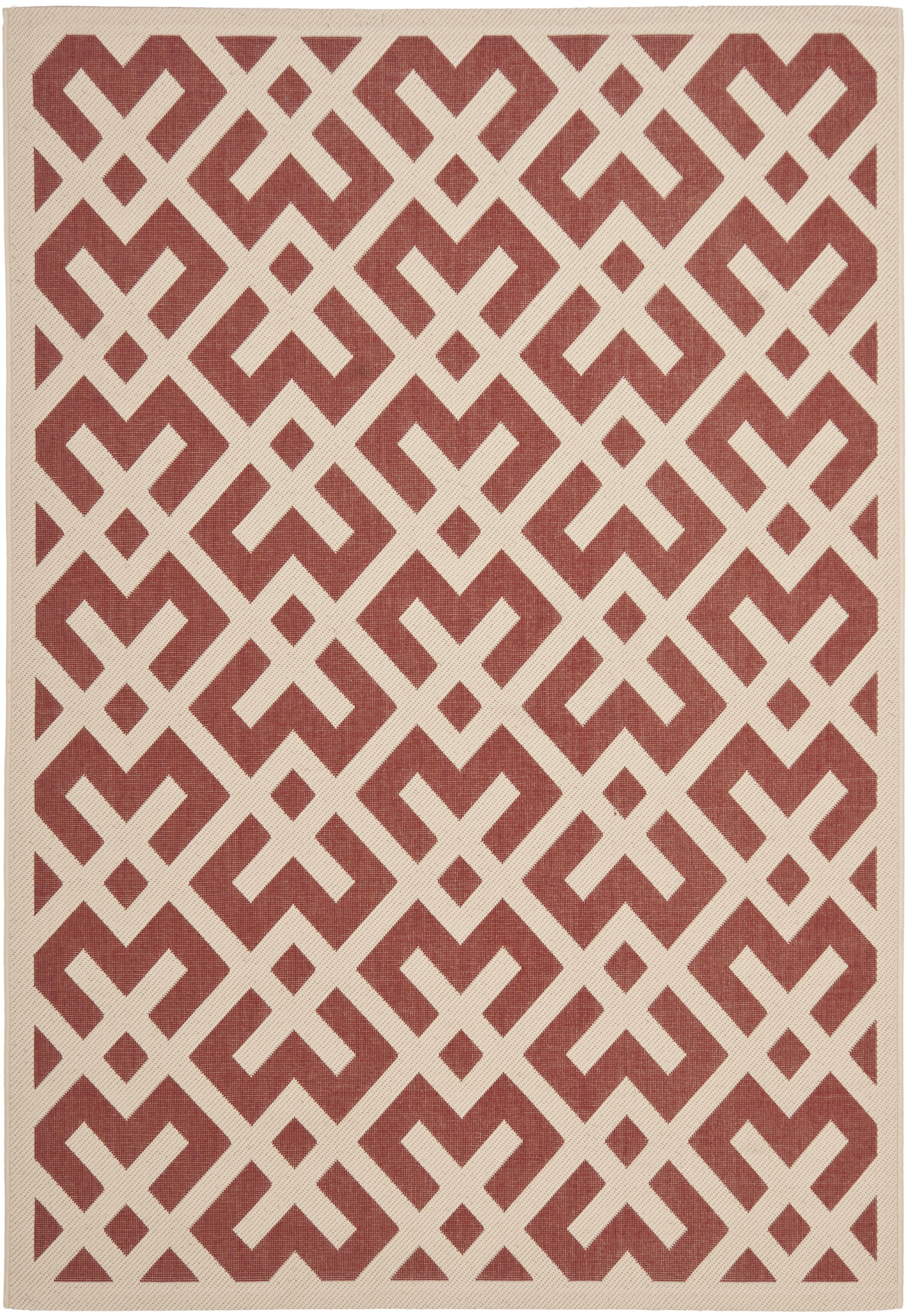 Safavieh COURTYARD, RED / BONE, 5'-3" X 7'-7", Area Rug, CY6915-238-5