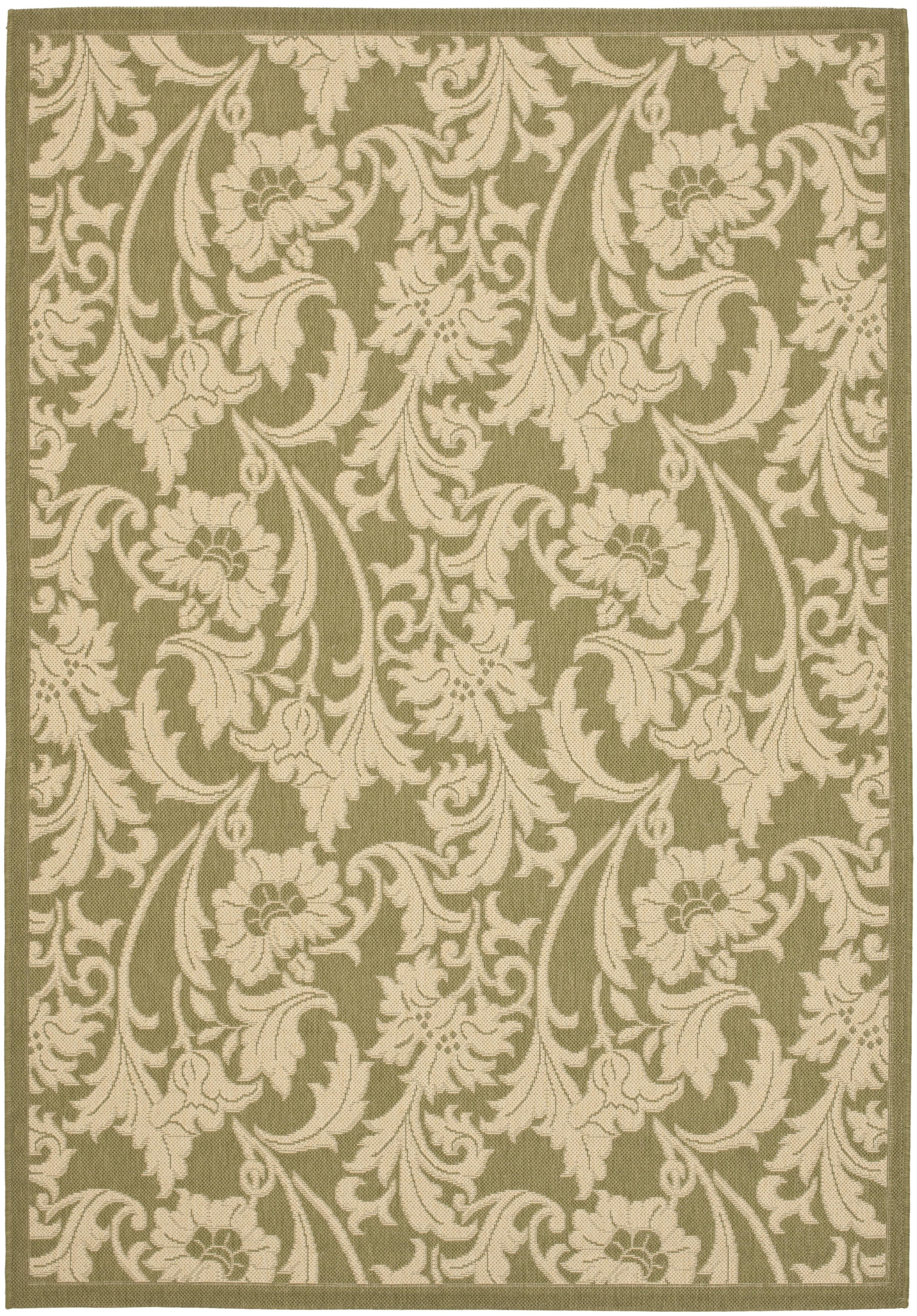 Courtyard CY6565 Power Loomed Indoor/Outdoor Accent Rug - Green/Creme - 2'7"x5' - Safavieh.