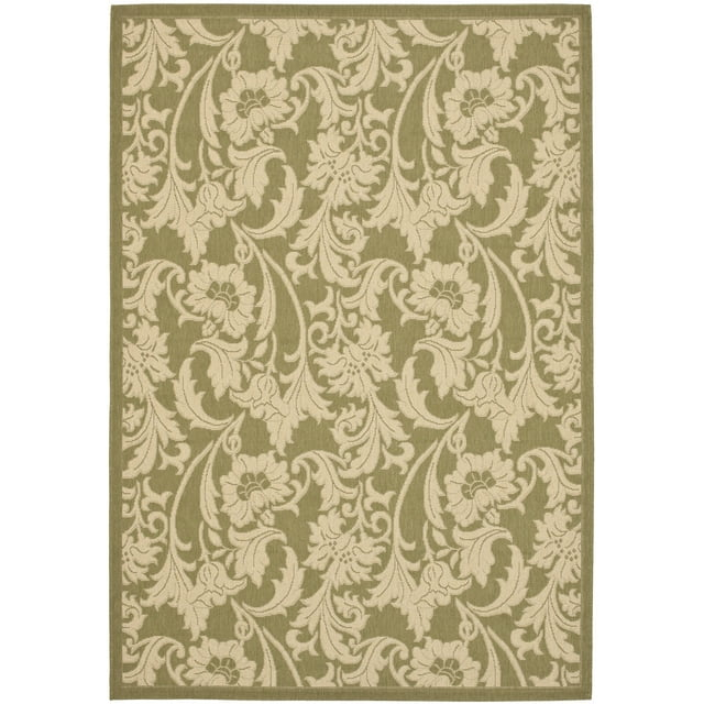 Courtyard CY6565 Power Loomed Indoor/Outdoor Accent Rug - Green/Creme - 2'7"x5' - Safavieh.