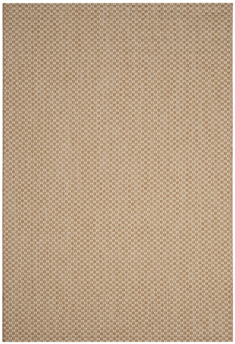 SAFAVIEH Courtyard Blair Checkered Indoor/Outdoor Area Rug, Natural/Cream, 4' x 5'7"